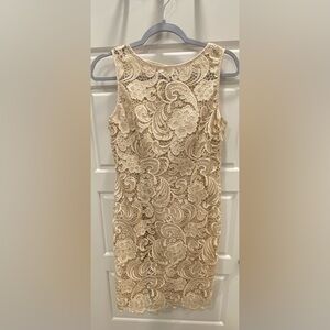 ADRIANNA PAPELL cocktail dress. Tan in color. Size 6. Fits true to size.